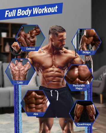 Набір еластичних стрічок для фітнесу та пілатесу з регульованою штангою, 20-360lbs, для дому