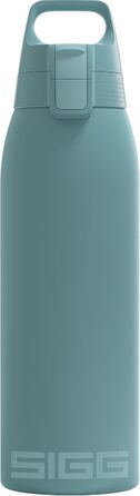 Термос SIGG Shield One Morning Blue, 1 л, для газованих напоїв, герметичний, ізольований, з нержавіючої сталі, 90% перероблений метал, синьо-сірий, без BPA, підходить для посудомийної машини