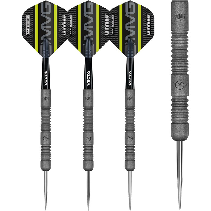 Дротики WINMAU Michael Van Gerwen MvG Exact 23 г, вольфрамові, з оперенням і стрижнями