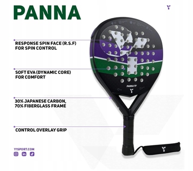 Y1 PANNA TF – Ракетка для падел-тенісу: контроль, спін та комфорт, велика sweet-зона