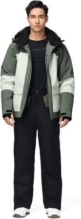 Чоловічий комплект гірськолижний HOTIAN: куртка та штани, водонепроникний, дихаючий, з капюшоном. Ідеально для сноуборду та катання на лижах. Розміри L, LGR+BK