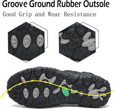 Чоловічі та жіночі сандалі SAGUARO: зручні, дихаючі, для активного відпочинку, туризму та трекінгу, чорного кольору, 46 EU