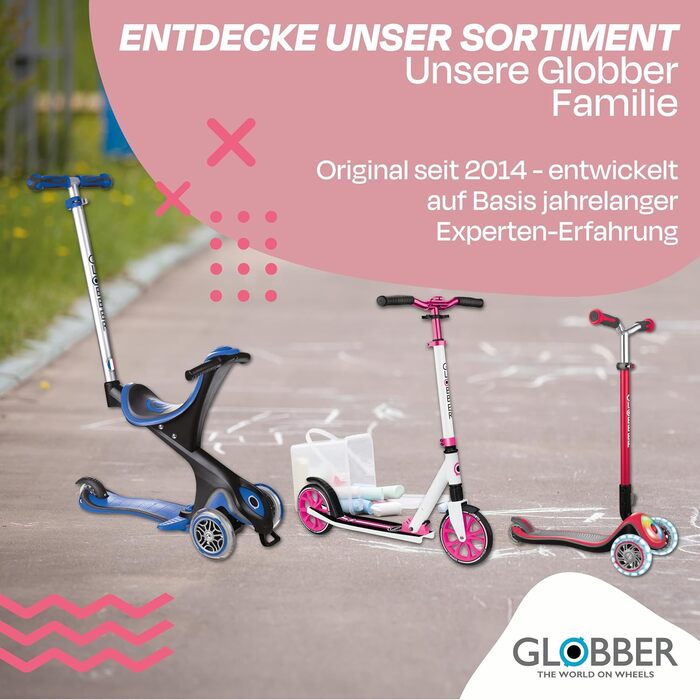 Дитячий триколісний самокат GLOBBER Primo Foldable Plus Lights з LED колесами, складаний, регульований, для дітей від 3 років