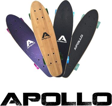Скейтборд Apollo Fancy 22.5 дюйма, вінтажний міні-крузер з дерев'яною декою, для дітей від 8 років, з LED-колесами або без, повна комплектація