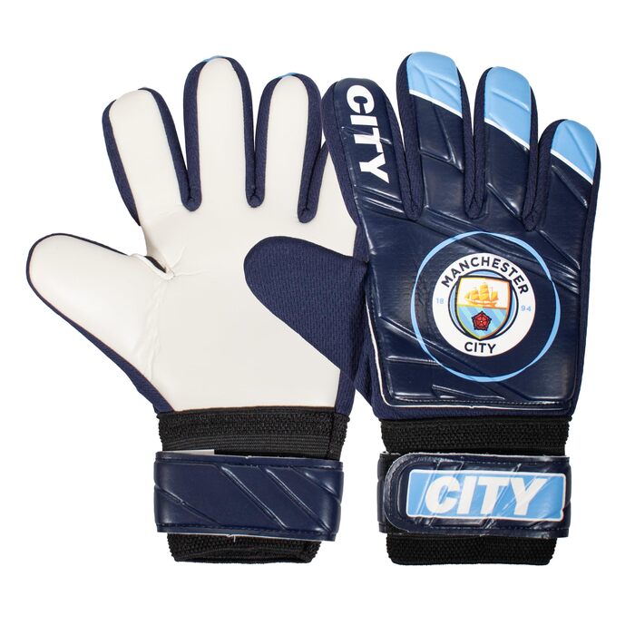 Дитячі воротарські рукавички Manchester City FC - Офіційний мерч, подарунок для юних футболістів 5-10 років