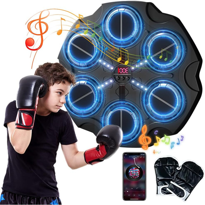 Bluetooth Музична боксерська машина з LED-підсвіткою, для дому, 9 режимів швидкості, підключення Bluetooth