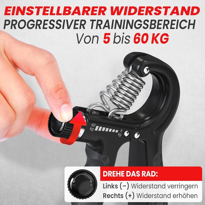 Набір для тренування хватки рук, підсилення зап'ястя та пальців (2 шт.) - чорний