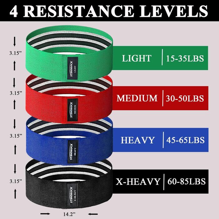 Набір еластичних стрічок для фітнесу, 6 шт. (3 короткі, 3 довгі) - для тренувань всього тіла, фітнес-стрічки Pink/Violett/Green (Green, Red, Blue, Black)