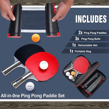 Набір для настільного тенісу S3: ракетки, м'ячі, сітка. Підходить для дітей, початківців, сімей та професіоналів