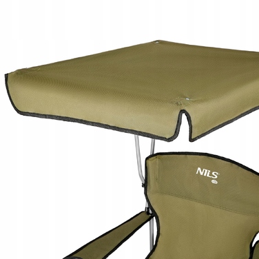 Складане туристичне крісло з навісом Nils Camp NC3087, зелене (рибальське)