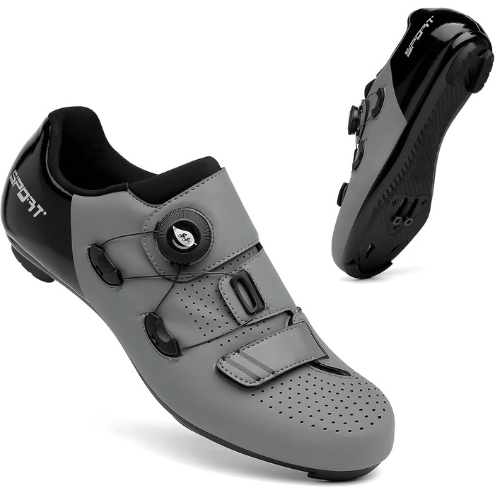 NGARY Велосипедні шкарпетки для чоловіків та жінок, для шосейних велосипедів, сумісні з Peloton, Look SPD SPD-SL Delta, білі (41 EU, Gray Grau)