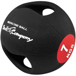 Медичний м'яч Bad Company Pro Grip з подвійною ручкою, 7 кг, для фітнесу, тренувань, гумовий, окремо або в наборі