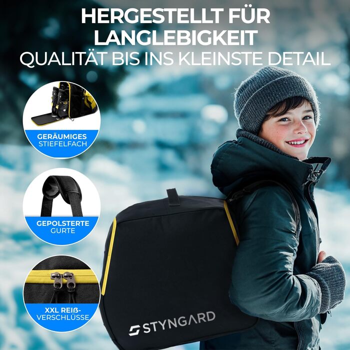 Чохол для лижних черевиків для дітей ISCHGL (40 л) з відділенням для шолома та аксесуарів - чорно-жовтий