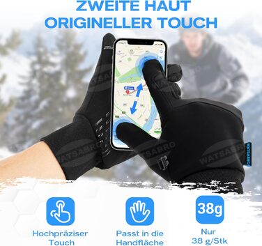 Зимові велосипедні рукавички, рукавички для бігу з сенсорним екраном та кріпленням від втрати – вітронепроникні спортивні рукавички для чоловіків та жінок для їзди на велосипеді, бігу та активного відпочинку