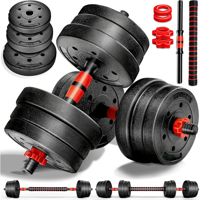 Набір гантелей 2 в 1 Hanteln Set 15-30 кг: регульовані гантелі, штанга та гантелі зі з'єднанням