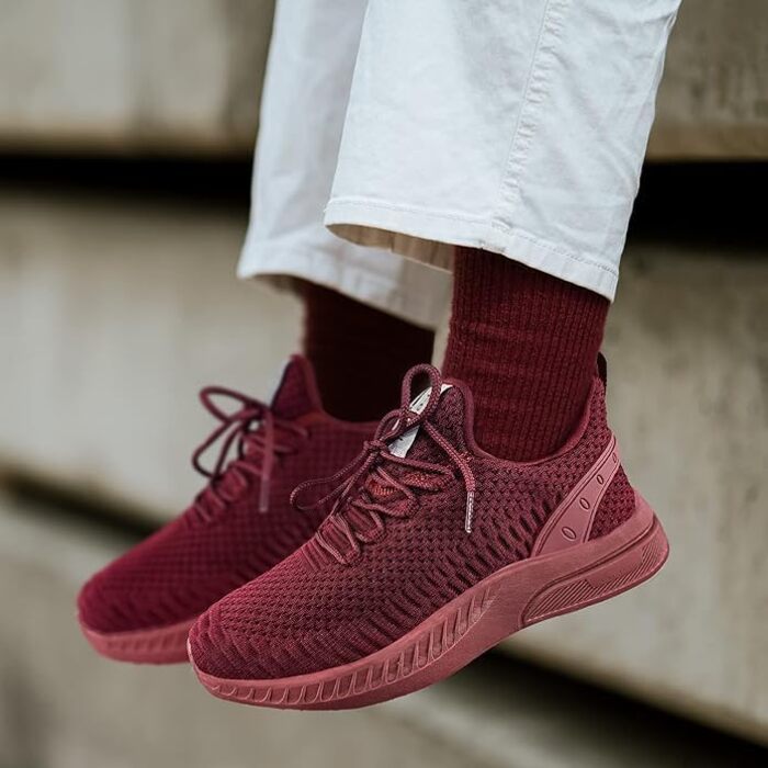 Жіночі кросівки Feethit для бігу та фітнесу: легкі, дихаючі, з гумовою підошвою (36 EU, бордовий)