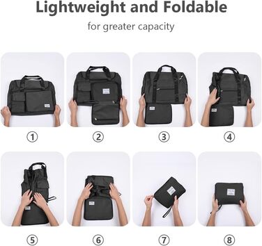 Складана дорожня сумка Flintronic 36L, велика водонепроникна сумка для подорожей, вікенду та спорту для чоловіків і жінок, сіра (з багажним біркою)