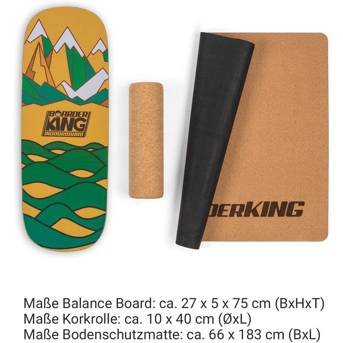 Балансборд BoarderKING для тренування рівноваги, індор-серфінгу та скейтбордингу з захисним килимком