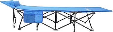 Розкладне ліжко 24MOVE® для кемпінгу та відпочинку на природі, 190 x 67 x 34 см, до 150 кг, з сумкою, блакитне