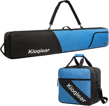 Сумка для сноуборда та черевиків Kioqiear з підкладкою, підходить для сноуборда до 165 см та черевиків розміру до 45, включає сумку для сноуборда та сумку для черевиків (Blau)