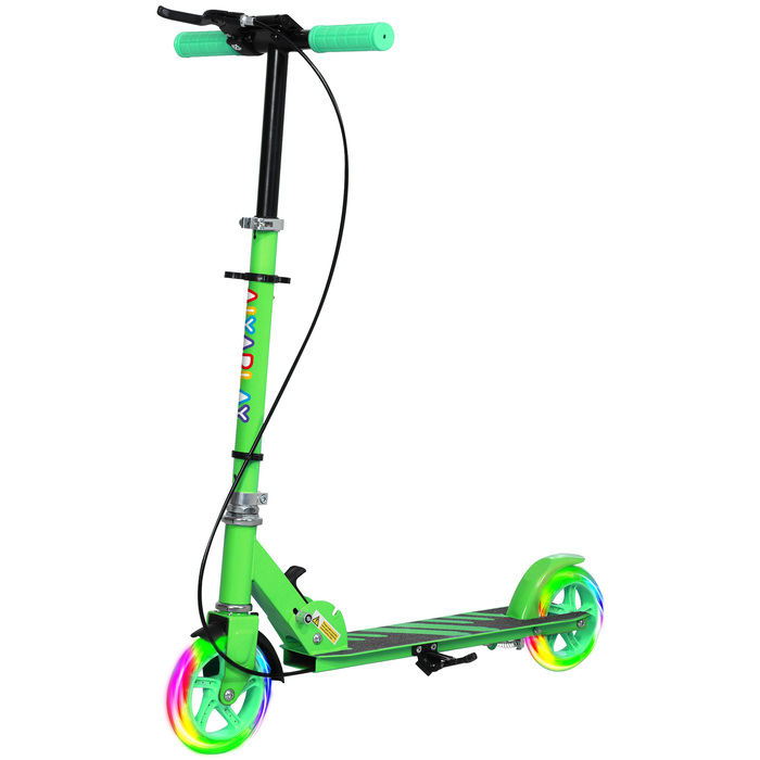 AIYAPLAY Scooter Дитячий складаний дитячий самокат з регульованою висотою керма, 2 колесами, що світяться, ручним гальмом і заднім гальмом Самокат для 3-8 років Kids Green | Аосом