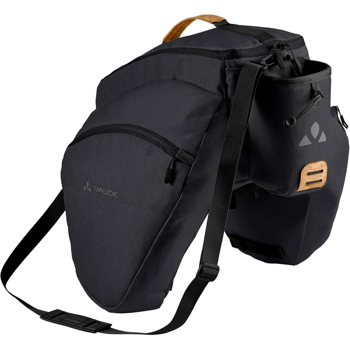 Сумка на багажник для електровелосипеда VAUDE eSilkroad Plus, універсальна, чорна, з кріпленням UniKlip