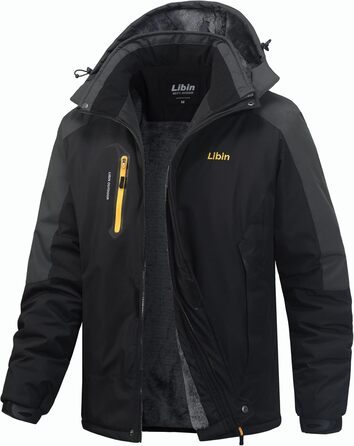 Зимова куртка Ibin для чоловіків: тепла, функціональна, водонепроникна, дихаюча. Ідеальна для катання на сноуборді, походів та активного відпочинку на природі. Розмір L, чорно-сіра.