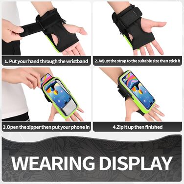 Спортивний рукав для телефону на руку (2-в-1) - зелений, для iPhone 16/15/14/13 Pro Max, Huawei P50 Pro/P40, 6.9 дюймів