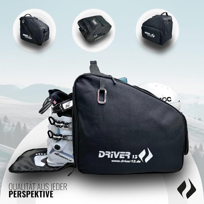 Сумка для лиж Driver13 з відділенням для шолома та захистом для окулярів. Оригінальна з 2007 року, понад 40 000 клієнтів