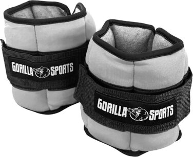 Обважнювачі для рук і ніг GORILLA SPORTS, 2 шт, неопреноові, регульовані, 0,45-2,25 кг, сірі