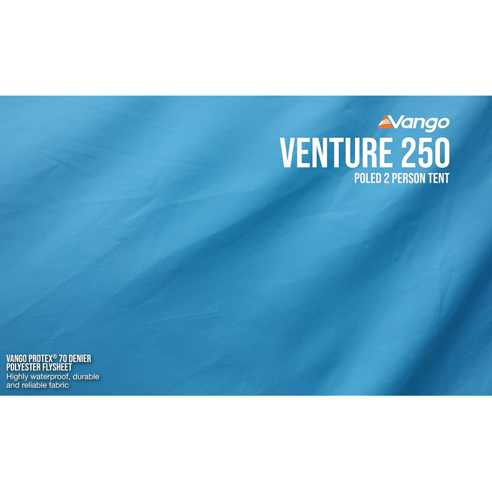 Намет Vango Venture 250 Tunnel: Сімейний намет з окремою спальнею та просторим тамбуром, Річковий Синій