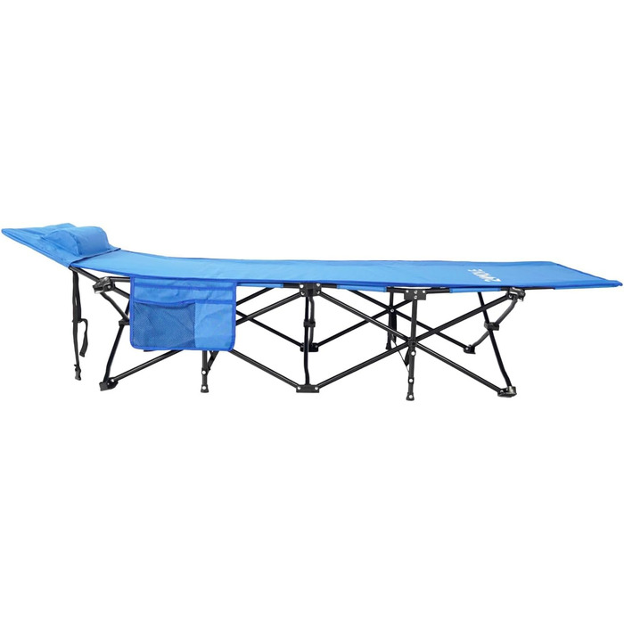 Розкладне ліжко 24MOVE® для кемпінгу та відпочинку на природі, 190 x 67 x 34 см, до 150 кг, з сумкою, блакитне