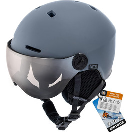 Шолом гірськолижний дитячий/жіночий/чоловічий Meteor, розмір M (55-58 см), сірий