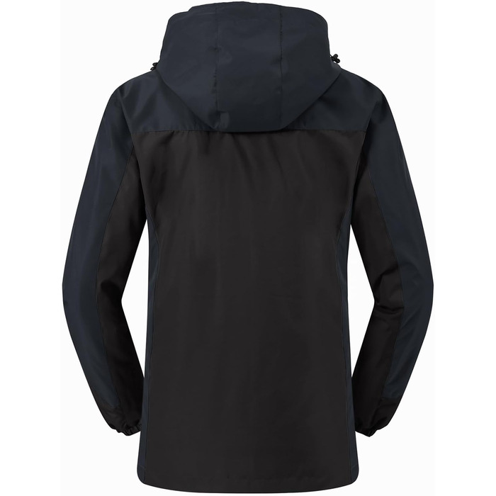 Жіноча куртка 3-в-1 для активного відпочинку: вітро- та водонепроникна з флісовою підкладкою, тепла зимова куртка з капюшоном (Чорний, XXL)