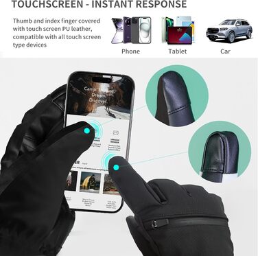 Водонепроникні гірськолижні рукавички Unigear з 3M Thinsulate, сенсорні (Touchscreen), унісекс, чорні