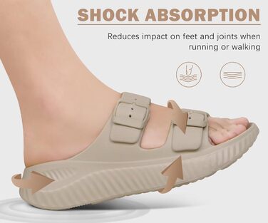 Жіночі сандалії KuaiLu для відновлення, спортивні слайдери з підтримкою склепіння стопи, ортопедичні, для фасціїту п'яткової кістки, товсті літні сандалії (бежеві, 38 EU)