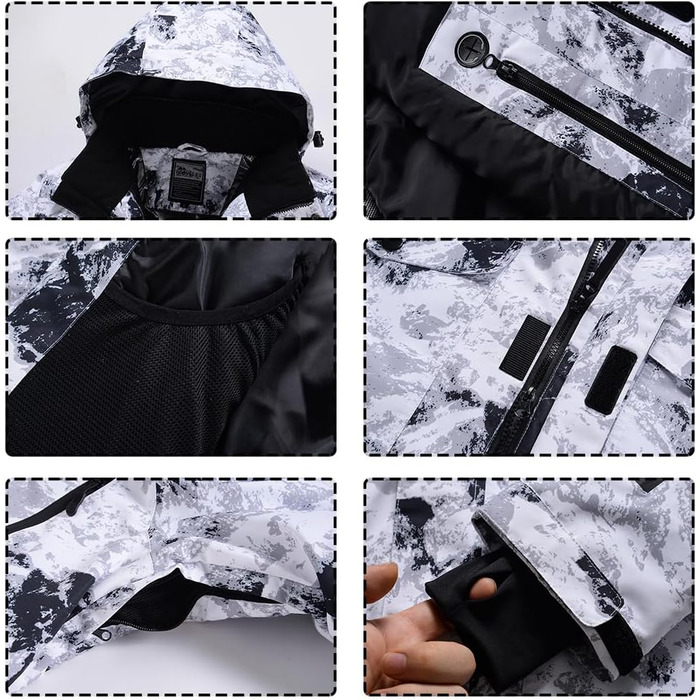 Спортивний костюм YEEFINE для чоловіків, гірськолижний, розмір L, білий + білий