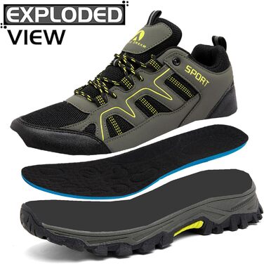 Черевики для хайкінгу/трекінгу чоловічі/жіночі, легкі, дихаючі, зелені, 41 EU