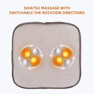 Snailax 2-в-1 шиацу масажер для ніг та спини з підігрівом – електричний масажер для стоп, спини, ніг, з функцією розігріву, сірий