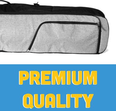 Чохол для сноуборда Athletico Peak з підкладкою та відділенням для черевиків, сумка-дорожня для сноубордингу, чорно-сірий, 157 см