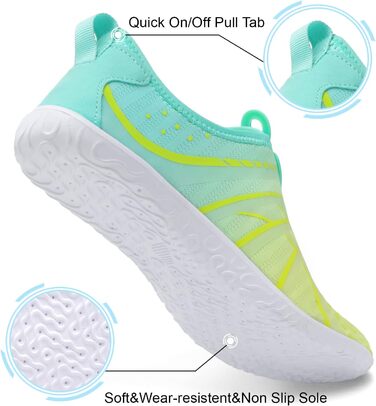 Водні шкарпетки Spesoul для жінок та чоловіків: дихаючі, швидковисихаючі, м'які, для хаду, піших прогулянок, плавання, пляжу, серфінгу, йоги, спорту (39/40.5 EU, Jiao Blgreen)