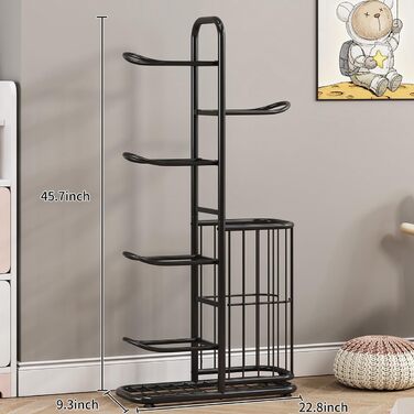 Стійка для м'ячів: металева підставка для баскетбольного, футбольного та волейбольного м'яча – міцна стійка з кошиком на 5 м'ячів для дому та вулиці