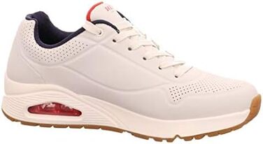 Кросівки Skechers Uno Stand On Air для чоловіків, білі, Durabuck, темно-синій, червона окантовка, 41.5 EU