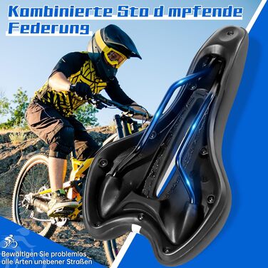 Зручний велосипедний сідло з гелевою подушкою: ергономічний, водонепроникний, амортизуючий, дихаючий для чоловіків та жінок. Підходить для MTB, шосе, city, електровелосипедів