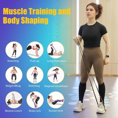 Набір еластичних стрічок MOKRGYM - 4 рівні, натуральний каучук, для дому, фітнесу та занять на вулиці