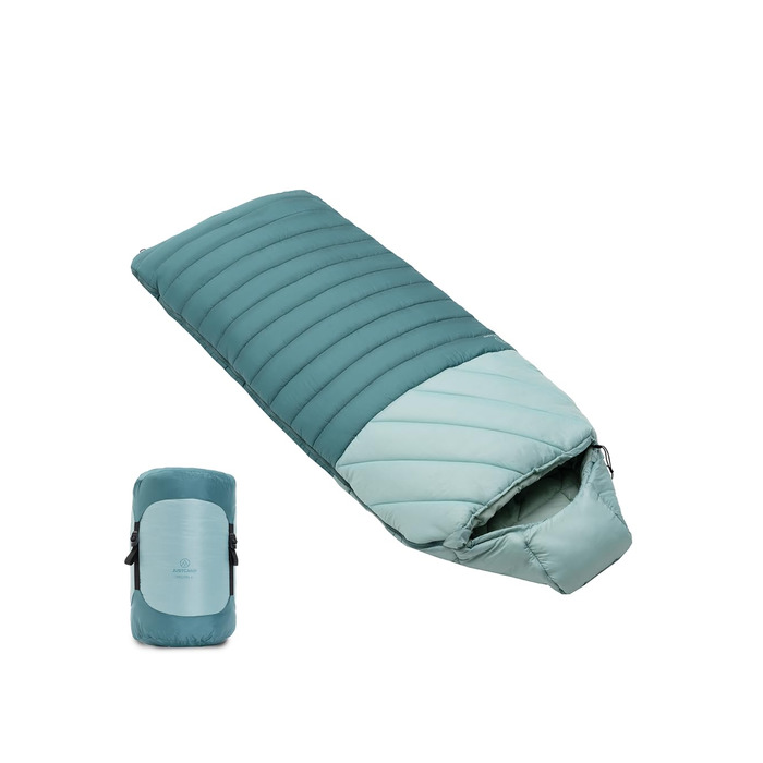 Спальний мішок Justcamp Melvin - 3 сезони (4-25°C) - 80 см, для дорослих та дітей, Mint