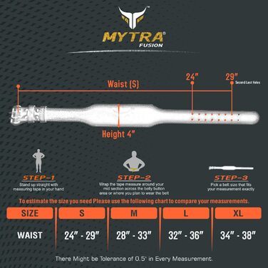 Шкіряний пояс для важкої атлетики Mytra Fusion 4 дюйми