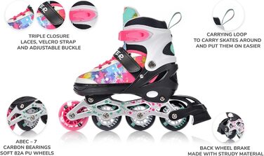 Дитячі ролики Meteor 4in1 з великими колесами, регульовані, карбонові, для дітей