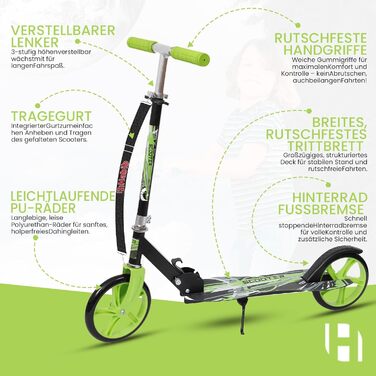 Дитячий трюковий самокат Habib Kickroller – складний, регульована висота, великі колеса, до 80 кг, для міста