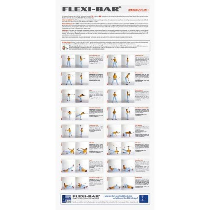 Гімнастичний штанг-штанга FLEXI-BAR Athletic чорний, для інтенсивних тренувань, з DVD та тренувальним планом від Flexi-Sports